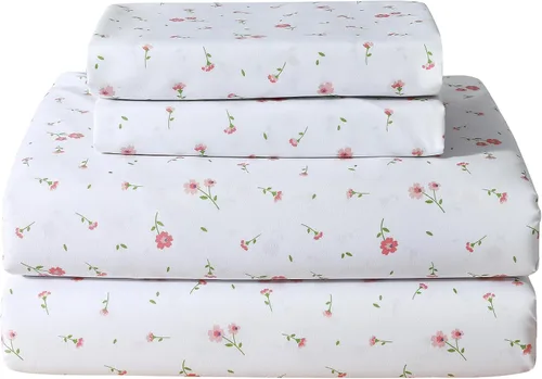 Vista 52 de Softan Juego de sábanas tamaño matrimonial con estampado geométrico de rombos y leopardo, sábanas bajeras de microfibra con bolsillo profundo de 15