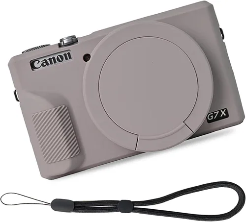 Vista 8 de Funda para cámara Canon G7X Mark III con correa para la muñeca Marrón