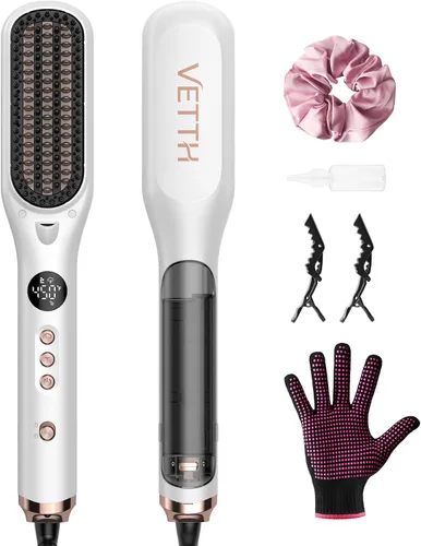 Vista 2 de Cepillo alisador de pelo, cepillo alisador de vapor para mujeres Azul