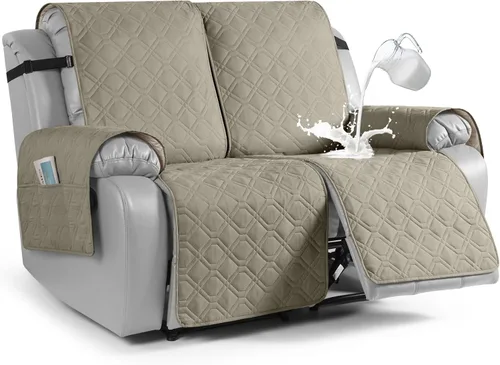 Vista 7 de VANSOFY Funda impermeable para sofá reclinable, lavable, funda para sofá reclinable de 1 pieza, protector de muebles con correas elásticas, bolsillo