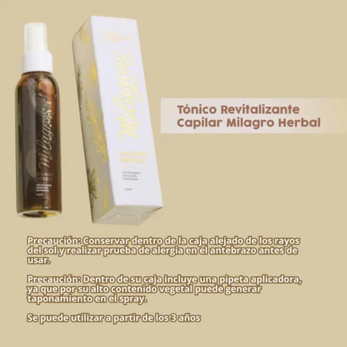 Vista 4 de Kit Milagro Herbal 3 pack Champú y acondicionador Milagro Herbal romero y jengibre 15.2oz + Tonico Milagro Herbal para cabellos Milagros Tónico