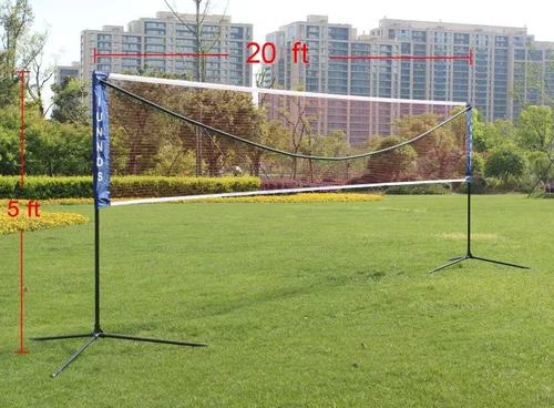 Vista 3 de Portable Large Volleyball Badminton Tennis Net with Carrying Bag Stand/Frame 10/14/17/20 FT