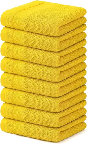Vista 45 de Homaxy Juego de toallas de cocina y paños de cocina, 12 x 12 y 13 x 28 pulgadas, juego de 8 toallas de cocina 100% algodón, de tejido gofre, súper