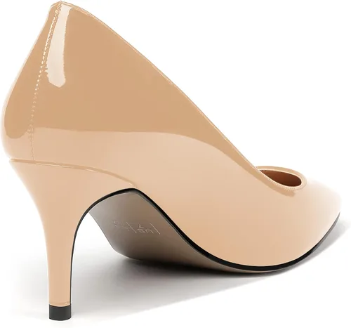 Vista 5 de MERRORI Zapatos de tacón medio con punta cuadrada y charol para mujer, de 2.5 pulgadas