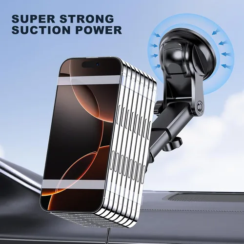 Vista 4 de Soporte magnético para teléfono Mag-Safe Car Mount Charger Dash parabrisas