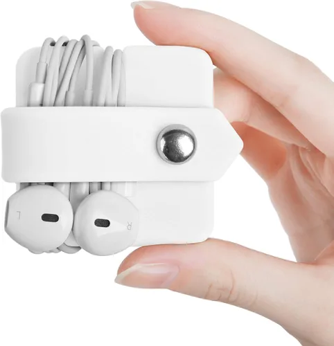 Vista 11 de Organizador de auriculares de silicona para auriculares, enrollador de cables para auriculares, organizador de cable de envoltura, enrollador