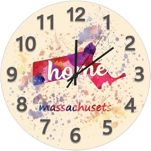 Vista 111 de UFunhome Reloj de pared con mapa del estado de Nevada, acuarela, Estados Unidos, reloj redondo de madera, funciona con pilas, silencioso, sin