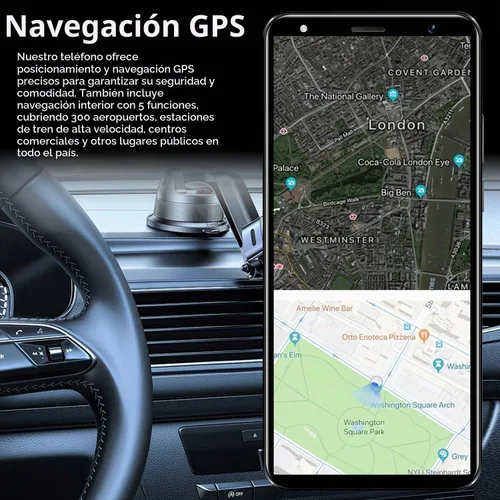 Vista 5 de Teléfono inteligente Android desbloqueado, mini teléfono dual sim de 5 pulgadas, 512M+4G, Android 10.1, batería de 1500mAh, teléfono celular Negro