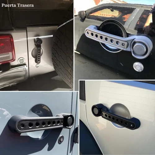 Vista 6 de Insertos de Cubierta de Manijas de Puerta Lateral Trim Compatible con Accesorios Jeep Wrangler JK JKU Liberty Sahara y Unlimited 2007-2018 Manijas