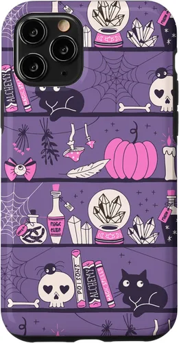Vista 27 de iPhone 16 Vintage Witchy Magical Witch Tool box Cute Halloween Purple Case