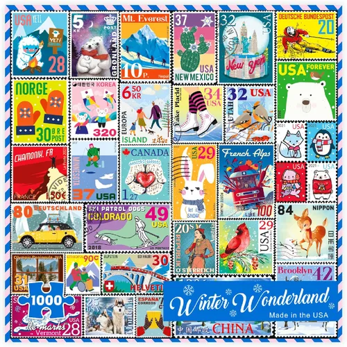 Vista 8 de Re-marks Collage de villancicos navideños para todas las edades, rompecabezas navideño de 1000 piezas