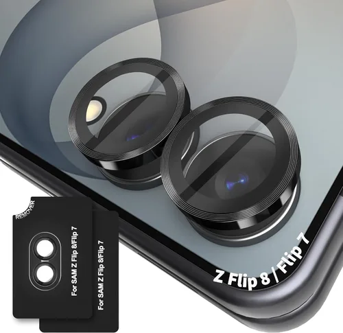 Vista 31 de Orzero Protector de lente de cámara para Samsung Galaxy Z TirFold/Fold 7, [EZ Install] [compatible con fundas] cubierta de lente de anillo de Negro