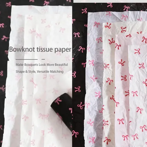 Vista 7 de Treasurecove Papel de regalo de lazo elegante de 4 colores, 20 hojas, papel crepé grueso de 1.46 oz para envolver regalos, ramos de flores