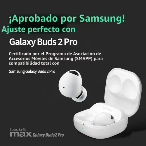 Vista 3 de AZLA SednaEarfit MAX para Galaxy Buds 2 Pro Phantom Black (S/MS/M), puntas de auriculares para auriculares inalámbricos, puntas de repuesto