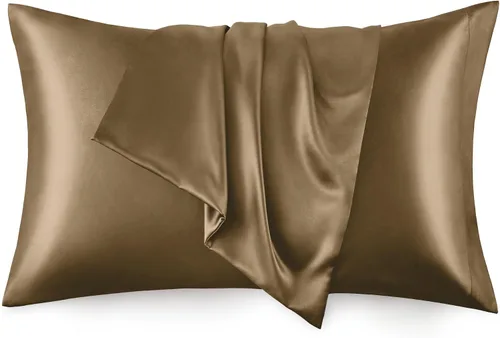 Vista 20 de Love's cabin Funda de almohada de satén para cabello y piel, similar a las fundas de almohada de seda, paquete de 2 fundas de almohada