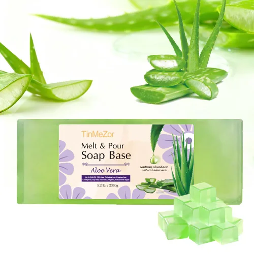 Vista 12 de Barra base de jabón de aloe vera, base de jabón para derretir y verter para hacer jabón, 1 libra