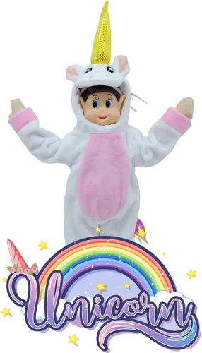 Vista 5 de Accesorios y ropa de elfo navideño, conjuntos de moda de unicornio, la muñeca no está incluida. (Blanco)