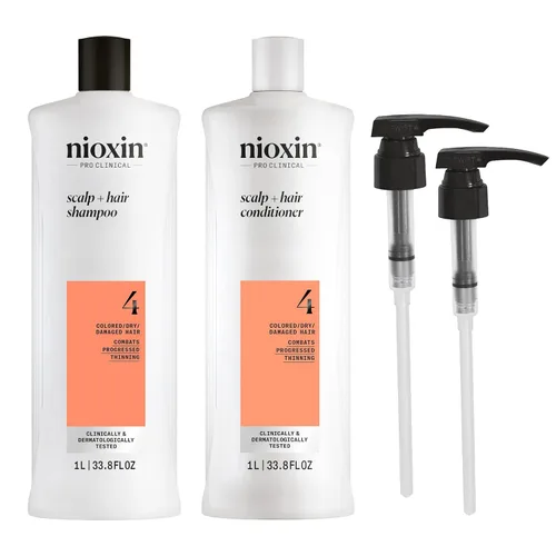 Vista 15 de Nioxin Shampoo & Conditioner Liter Duo Sets Pumps Included Systems 1-4