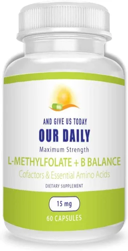 Vista 9 de Our Daily Vites - Cofactores del complejo L-metilfolato B y aminoácidos esenciales (7.5 mg), folato activo, metilcobalamina B12 metilcobalamina, B6