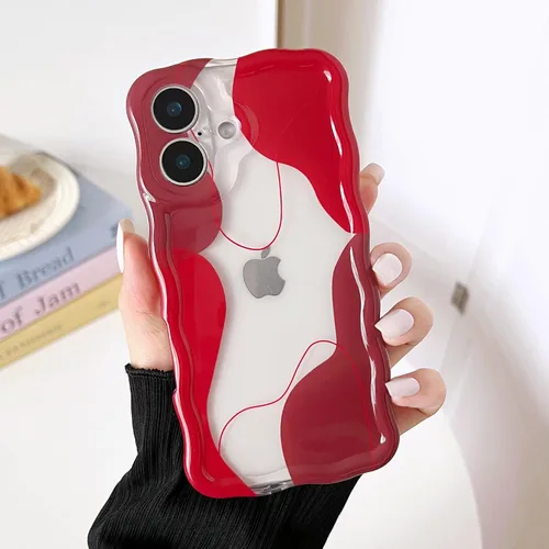Vista 42 de DEFBSC Funda para iPhone 15 con bonito diseño ondulado, color negro