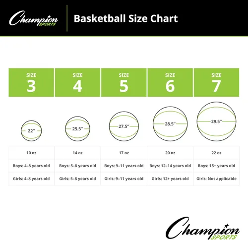 Vista 6 de Champion Sports Rubber Basketballs Heavy Duty Pro-Style, IndoorOutdoor Use, Premium Basketball Equipment for Physical Education, Various Sizes &