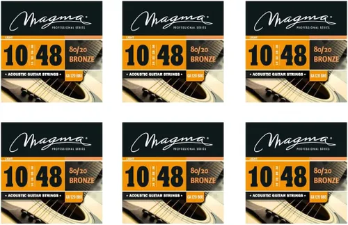Vista 14 de Magma Cuerdas para guitarra acústica, calibre de luz regular 80/20, juego de bronce.011 - .052 (GA130B80), 1 juego