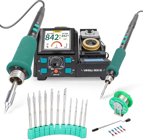 Vista 10 de YIHUA 982D SE 200W Kit de estación de soldadura con calibración automática