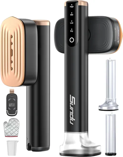 Vista 10 de Vaporizador de viaje para ropa, vaporizador portátil de mano para ropa, calentamiento rápido de 15 segundos, 2 tanques de agua