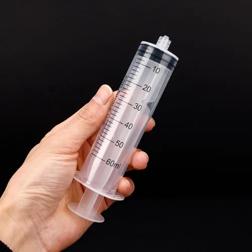 Vista 4 de 2 jeringas de plástico de 2 fl oz con 2 tubos de 13 pulgadas y conexiones Luer