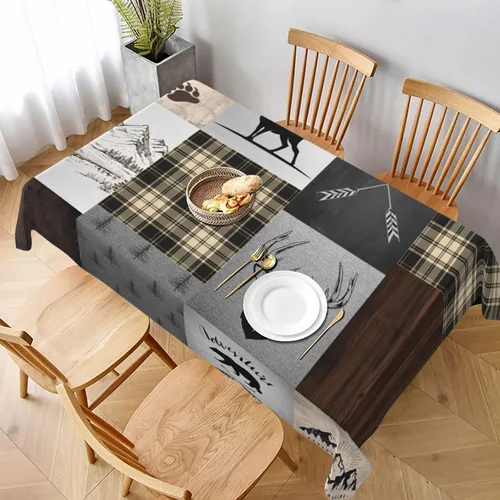 Vista 35 de Mantel azteca, diseño geométrico tribal, decoración rústica de nativos americanos, estilo suroeste, impermeable, lavable, para decoración de cocina