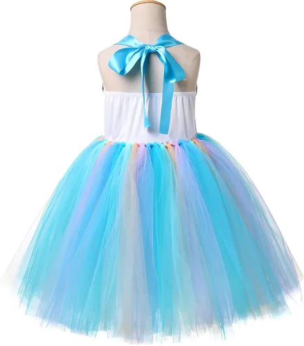 Vista 3 de Tutu Dreams Mermaid Dress for Girls with Crown Birthday Halloween Party Gifts Dress Up Clothes