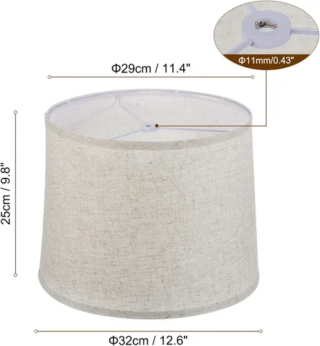 Vista 2 de PATIKIL Pantallas para lámparas de mesa de 11.4 pulgadas superior x 12.6 pulgadas inferior x 9.8 pulgadas de alto tambor pantallas de lámpara