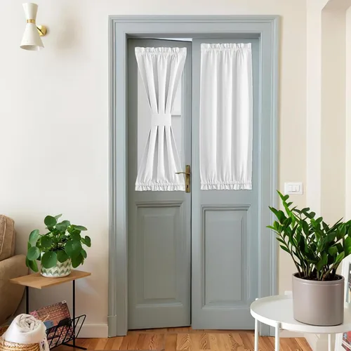 Vista 121 de NICETOWN Cortinas de Lino para Puerta Lateral - Cortinas Opacas con Aislamiento Térmico para Puerta Delantera Francesa para Sombra Pequeña