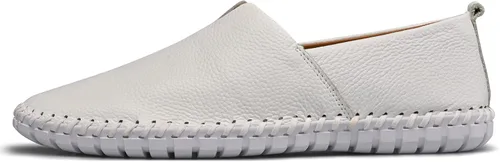 Vista 6 de Mocasines de cuero genuino para hombre, suaves, transpirables, hechos a mano, con costuras a la moda, casuales, ligeros, zapatos de vestir