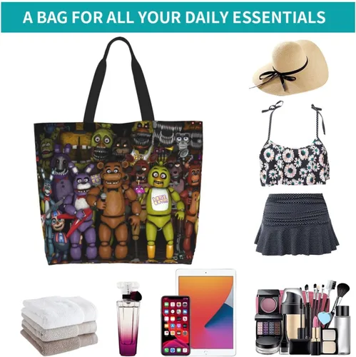 Vista 7 de BELSAV Bolsa de mano con estampado para mujer, reutilizable, plegable, bolsa de compras, bolsa de playa, bolsa de hombro, bolsa de viaje