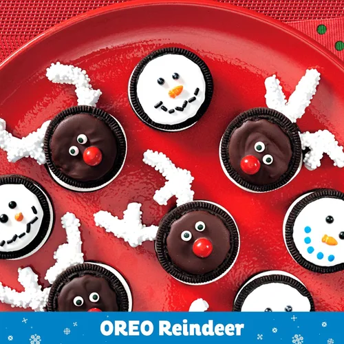 Vista 11 de OREO Galletas sándwich de chocolate con crema de cacao caliente, edición limitada, galletas navideñas, 12.2 onzas