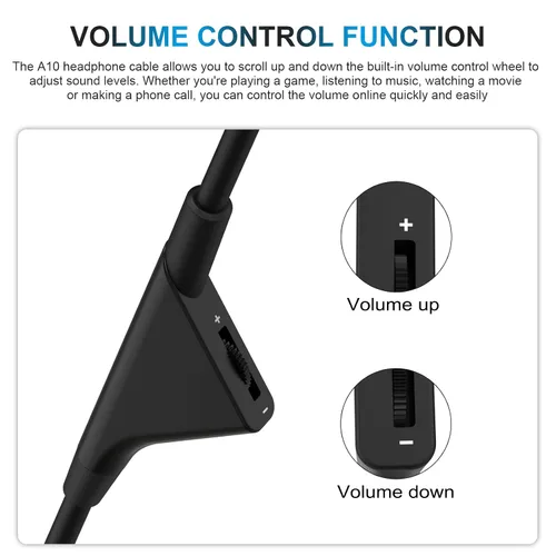 Vista 3 de Cable de auriculares A10 con control de volumen compatible con auriculares Astro A50, A40, A40 TR, A30, A20, A10 para juegos para PS4, PS5, Xbox