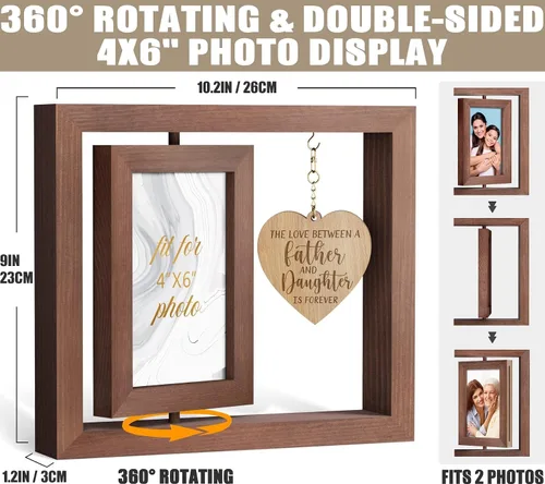 Vista 4 de Tiblue Regalos de Navidad para papá de hija, hijo, niños, mejores regalos para papá, papá, padre, marco de foto 4x6, regalo de Navidad para suegro