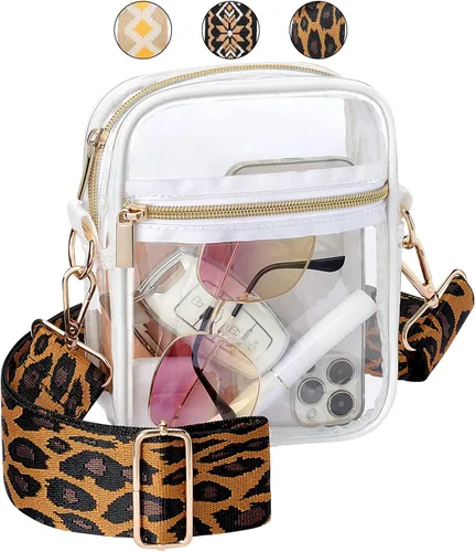 Vista 19 de PACKISM Bolsa transparente para eventos de estadio – Monederos pequeños transparentes para mujer, bolsa bandolera para conciertos y eventos