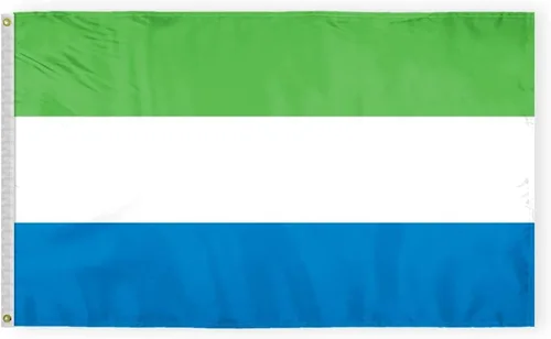 Vista 3 de AGAS - Bandera para automóvil de Sierra Leona de 10.5 x 15 pulgadas, impresa de doble cara en tela de poliéster súper punto, doble costura, plástico