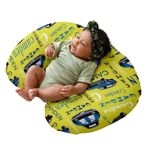 Vista 9 de Funda de almohada de lactancia personalizada con patrón de automóvil, funda de almohada para lactancia materna para biberón o lactancia materna