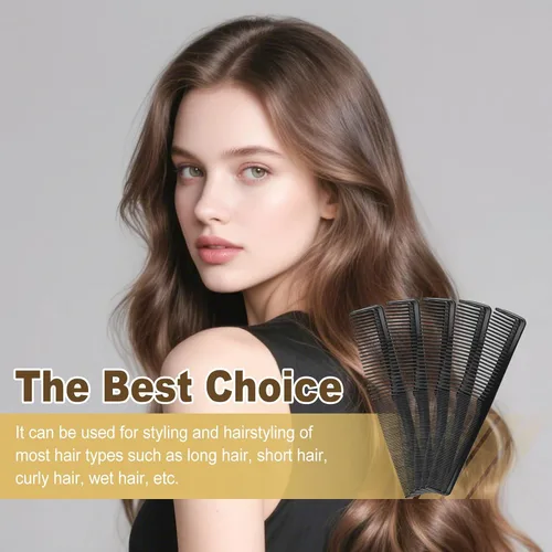 Vista 6 de Peines envueltos individualmente, 100 peines de plástico a granel, color negro, 2 peines para el cuidado del cabello, peine desechable a granel