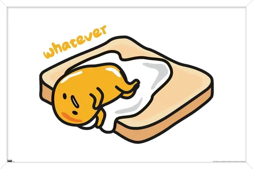 Vista 14 de Trends International Gudetama - Póster de pared Whatever (22.4 pulgadas de largo x 14.7 pulgadas), versión enmarcada en madera de granero Versión
