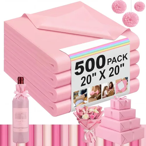 Vista 38 de Qilery - 500 hojas de papel de seda negro a granel para bolsas de regalo de 15 x 20 pulgadas, sin ácidos, para regreso a clases, papel de regalo