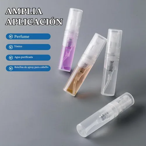Vista 5 de Chiallco Mini Botellas de Muestra de Perfume, Paquete de 10 Unidades de 5 ml de Botella de Spray de Perfume Pequeña de Plástico, Neblina Fina