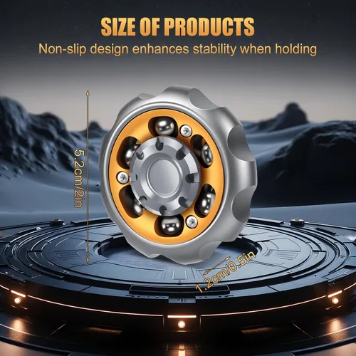 Vista 2 de Spinner Fidget de Metal de Precisión - Rotador de Ansiedad y Juguete Fidget Inquieto, Herramienta de Alivio del Estrés para Adultos y Niños (Gris)