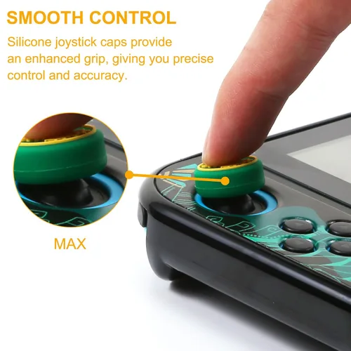 Vista 3 de Yebowe Tapas de agarre para el pulgar del interruptor, cubierta de silicona suave, compatible con SwitchOLEDSwitch Lite, cubierta de botón analógico