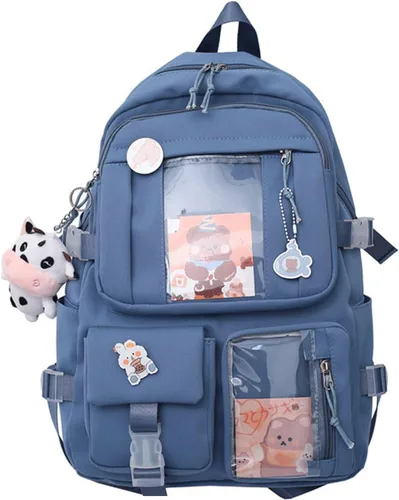 Vista 11 de Eagerrich Cute Aesthetic Kawaii Backpack for Teen Girls School Beige