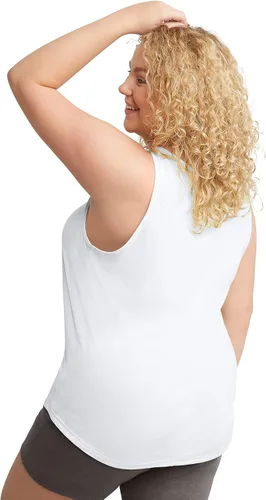 Vista 2 de Hanes Originals - Camiseta sin mangas de algodón para mujer, ajuste relajado, sin mangas, talla extragrande