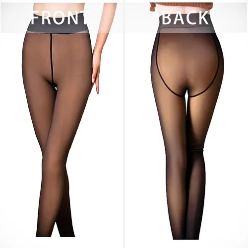 Vista 6 de Medias con forro polar para mujer, medias negras gruesas para invierno